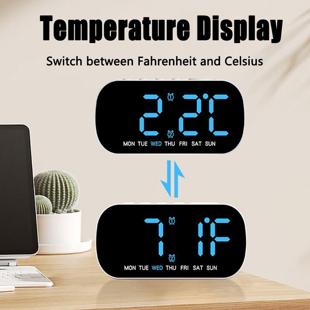 5 Levels Brightness Digital Alarm Clock Temperature Display Table Clock  Temperature Display