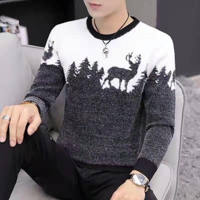 Men'S Youth High-End Thick Sweater Men'S Autumn And Winter Korean Version Of The Trend Of Round Neck Sweater Men'S Shirt