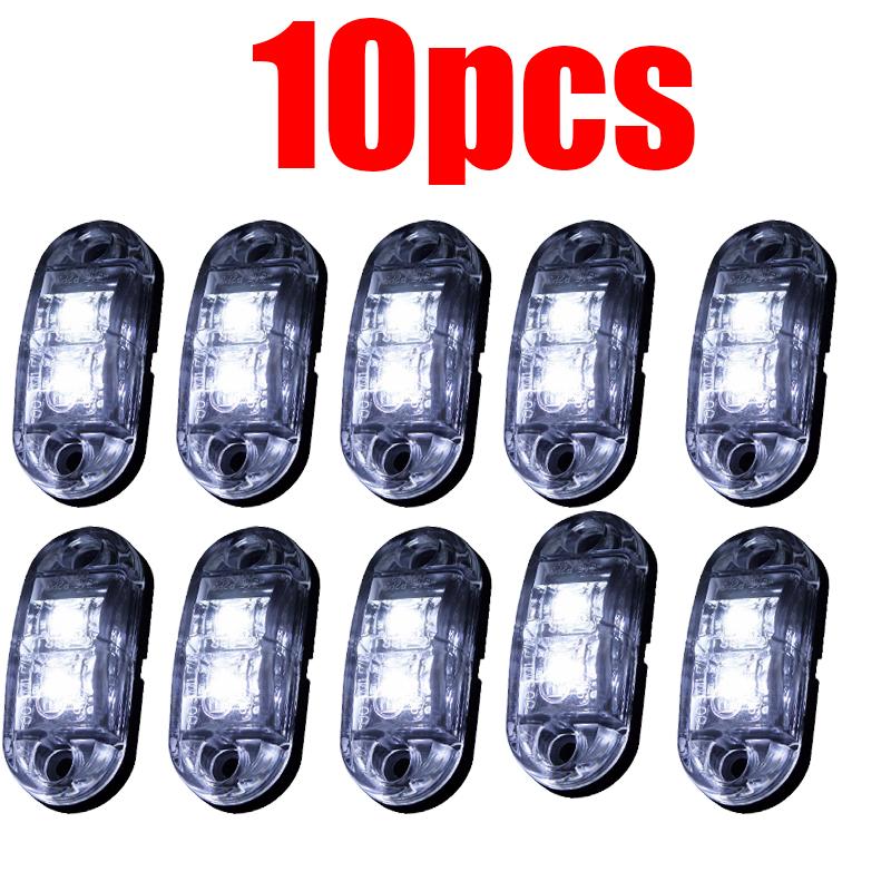 10pcs 12v 24v Led Side Marker Lights for Lorry Trailer Trucks Caravan Side Clearance Marker Led Light Lamp Yellow Red White