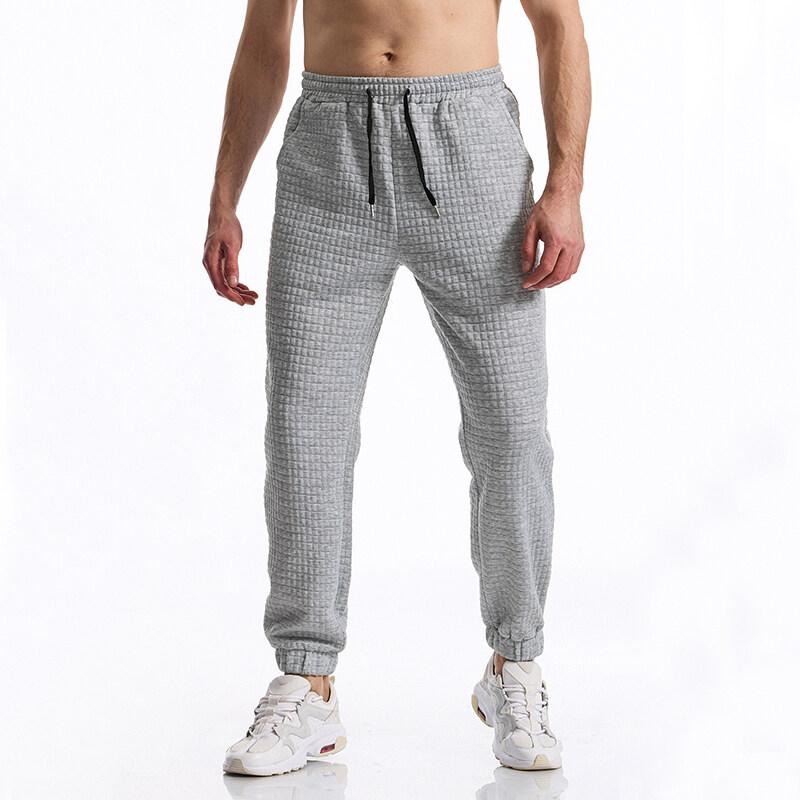 Tecido com Design de Grade Calças Esportivas Casuais Masculinas Calças Esportivas para Academia para Homens Calças Compridas Jogger Moletom para Corrida Treino Caminhada