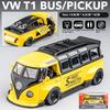 1/32 Scale T1 Bus Zinc Alloy Car Model, Simulated Sound and Light Children's Toys, Boys' Holiday Gift Car Model Ornaments