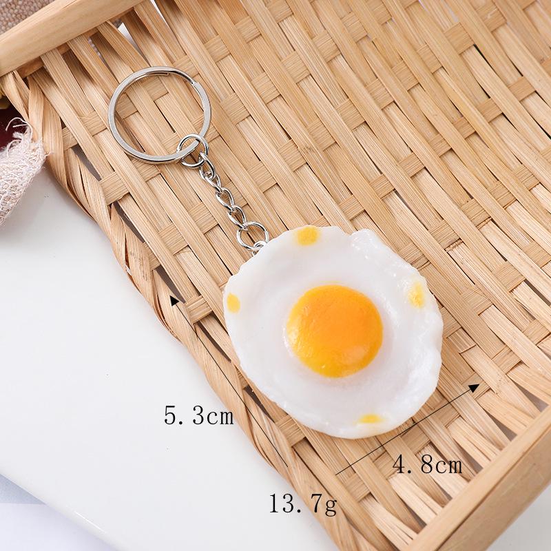 Egg Simulation Keychain: Duck, Braised, Fried, Baked, Sunny-Side Up - Creative Food Toy Pendant