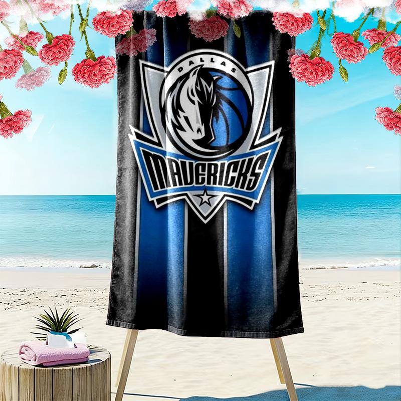 Dallas Mavericks Print Beach Towel, Large Soft Quick Dry Towel for Beach Camping Swimming