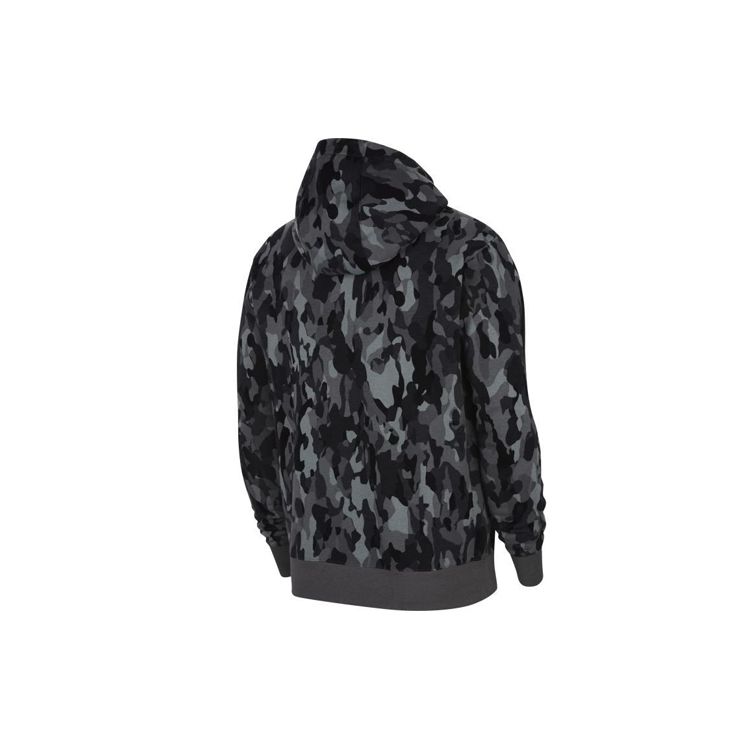 Nike French Terry Camouflage Casual Breathable Sports Hooded Jacket Men Outerwear Black CU4338-010