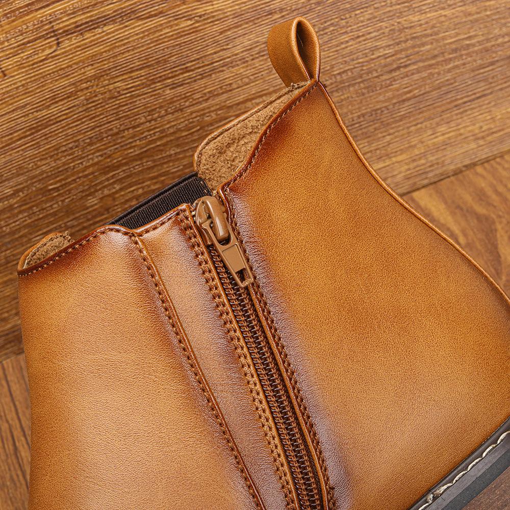 Size 40~46 Men Chelsea Boots Zipper Style Ankle Boots soft leather Men Boots