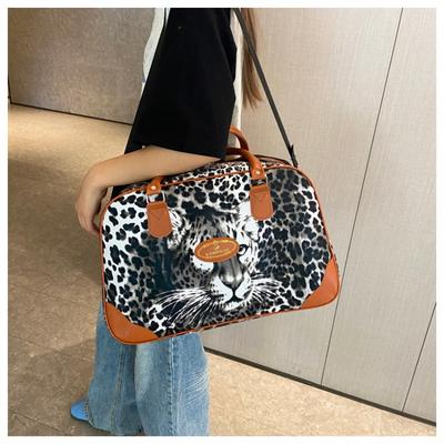 Women's Oxford Leopard Travel Bags Large Capacity Warm Fashionable Retro Bags
