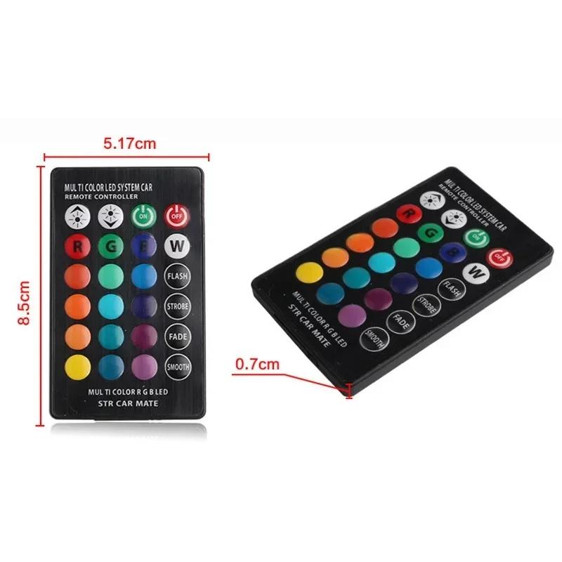 LED Car Interior Ambient Light - Remote Control Wireless Roof & Footwell Decoration (Auto Styling),2pcs.