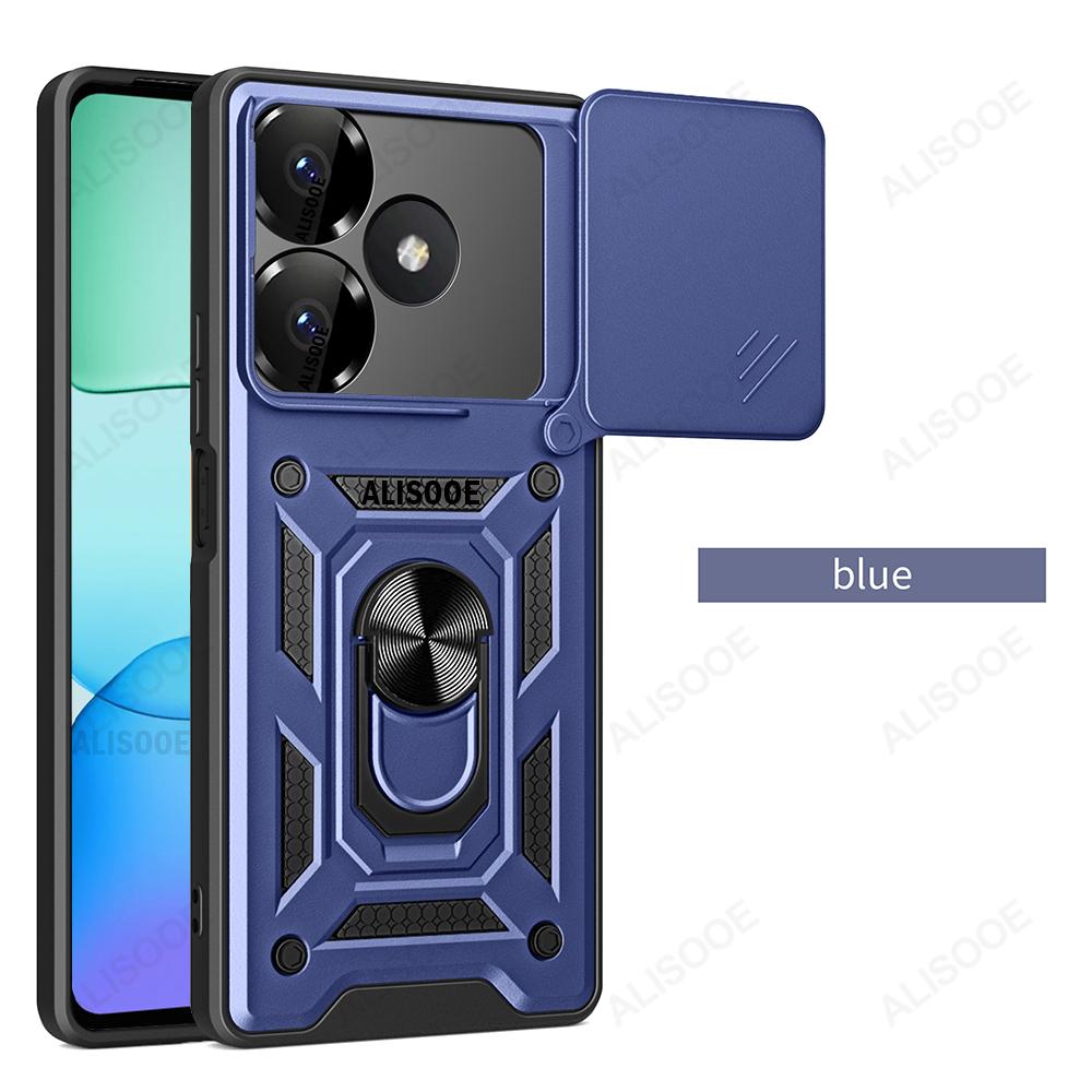 Slide Camera Funda for Redmi 13 4G Case Push Lens Ring Stand Protect Cover for Xiaomi Redmi 13 4G Shockproof Capa