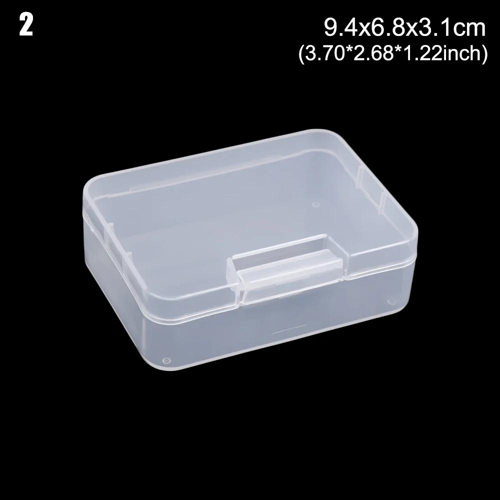 Square Round Plastic Transparent Storage Box Small Items Sundries Organizer Case Jewelry Beads Container Box Tools Accessories