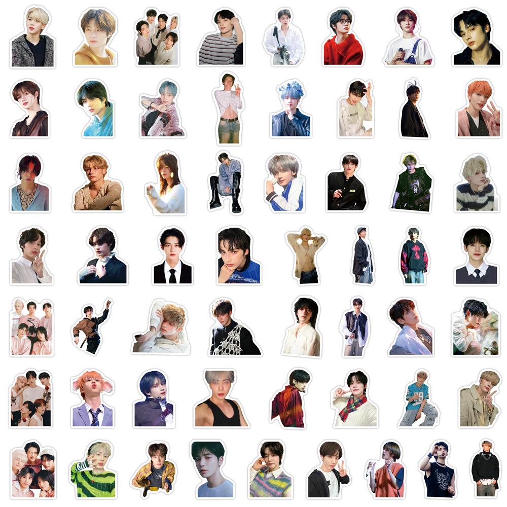TXT Korean Boy Group Waterproof Stickers - 55 Sheets for Decorating Planners, Water Bottles, and Computers