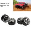 4-Piece Silver 1.9-inch RC Wheel Rim Set, Zinc Alloy, 10-Hole, Universal Fit for RC Crawler Cars