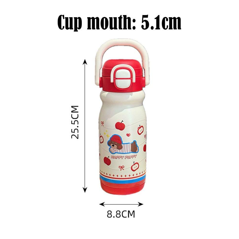 Insulation Or Cooling Vacuum Cup 500ML Straw Tumbler Cute Puppy Thermal Water Bottle
