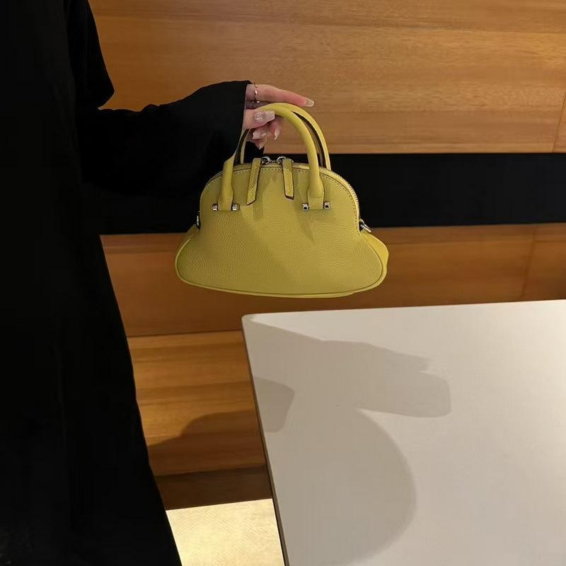 2025 Neue Leder-Damentasche erste Schicht Rindsleder kleine Bauchtasche Mini kleine Muscheltasche grenzüberschreitende Umhängetasche Crossbody-Tasche