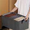 47*28*20cm1pc High-capacity Foldable Clothing Storage Box with Handle,home&dormitory Pants Wardrobe Sorting Storage Stripe Basket.