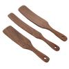 3 PCS Wooden Spatula with Wide Shovel Head Non Slip Teak Turner Spatula for Steak Pizza Milk Salad