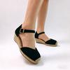 Sandali Espadrille Zeppa Donna Zeppe Piattaforma Eleganti da Donna Estivi Casual Tacchi Neri 5,5 cm Taglia Larga 42