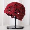 Flowers Knitted Hat Hollowed Out Skullies Hat Breathable Sun Visor  for Women