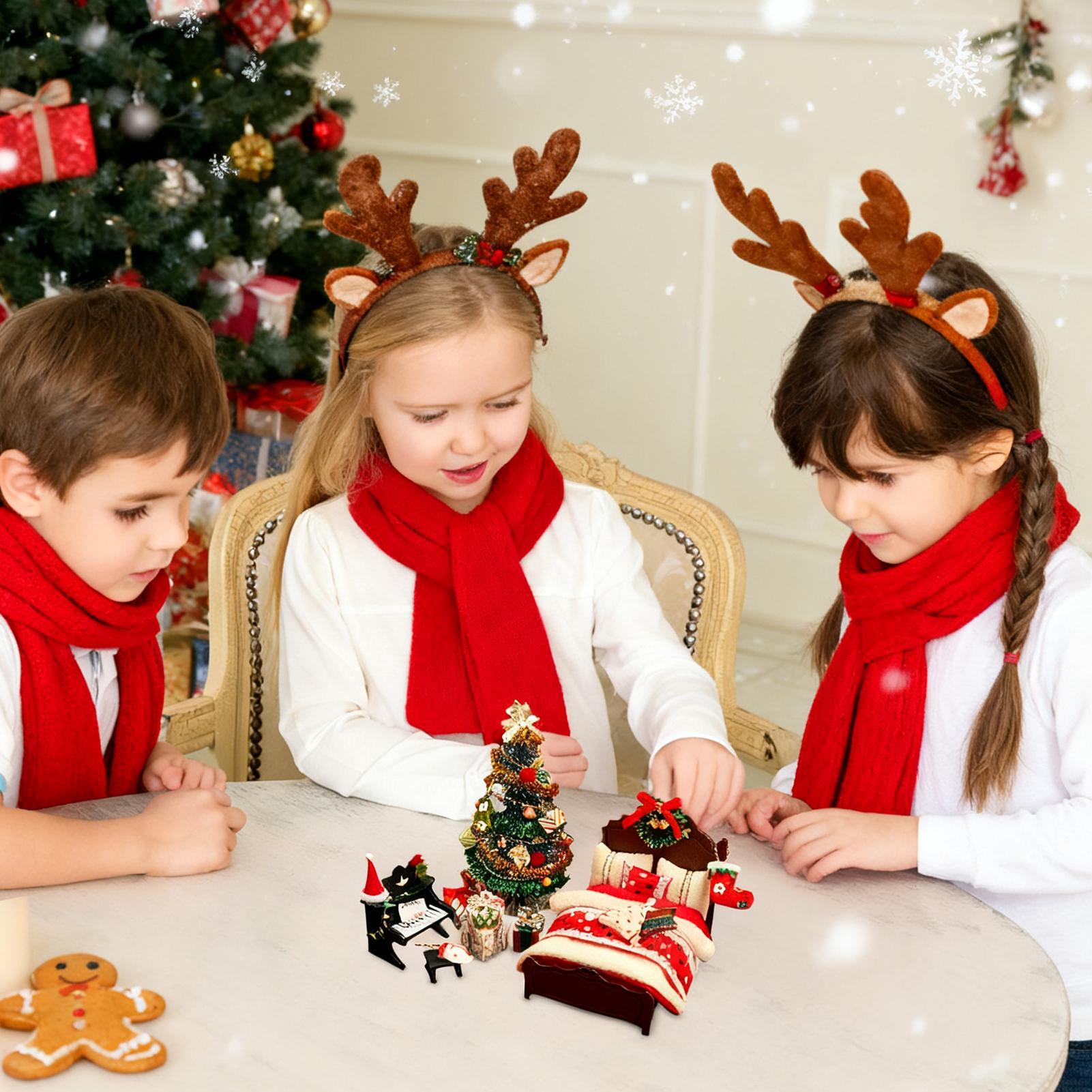 

DIY Dollhouse Christmas Decorations Miniature Tree Bed Piano Model Set for Holiday Home Party Celebration Christmas Decorations China Mainland