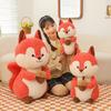 25CM Cute Pinecone Squirrel Plush Toy Small Curly Fur Soft Children's Throw Pillow Squirrel Doll a Christmas Gift for Childrn
