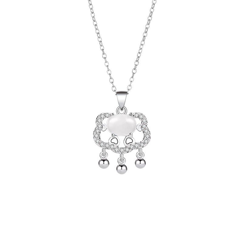 Women's Silver Titanium Steel Necklace with Micro-Inlaid Zircon - Elegant, Durable Clavicle Chain Jewelry