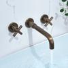 Brass Bathroom Faucet Embedded Hot and Cold Double Control Faucet Concealed Basin Faucet Concealed Golden Mixer Tap