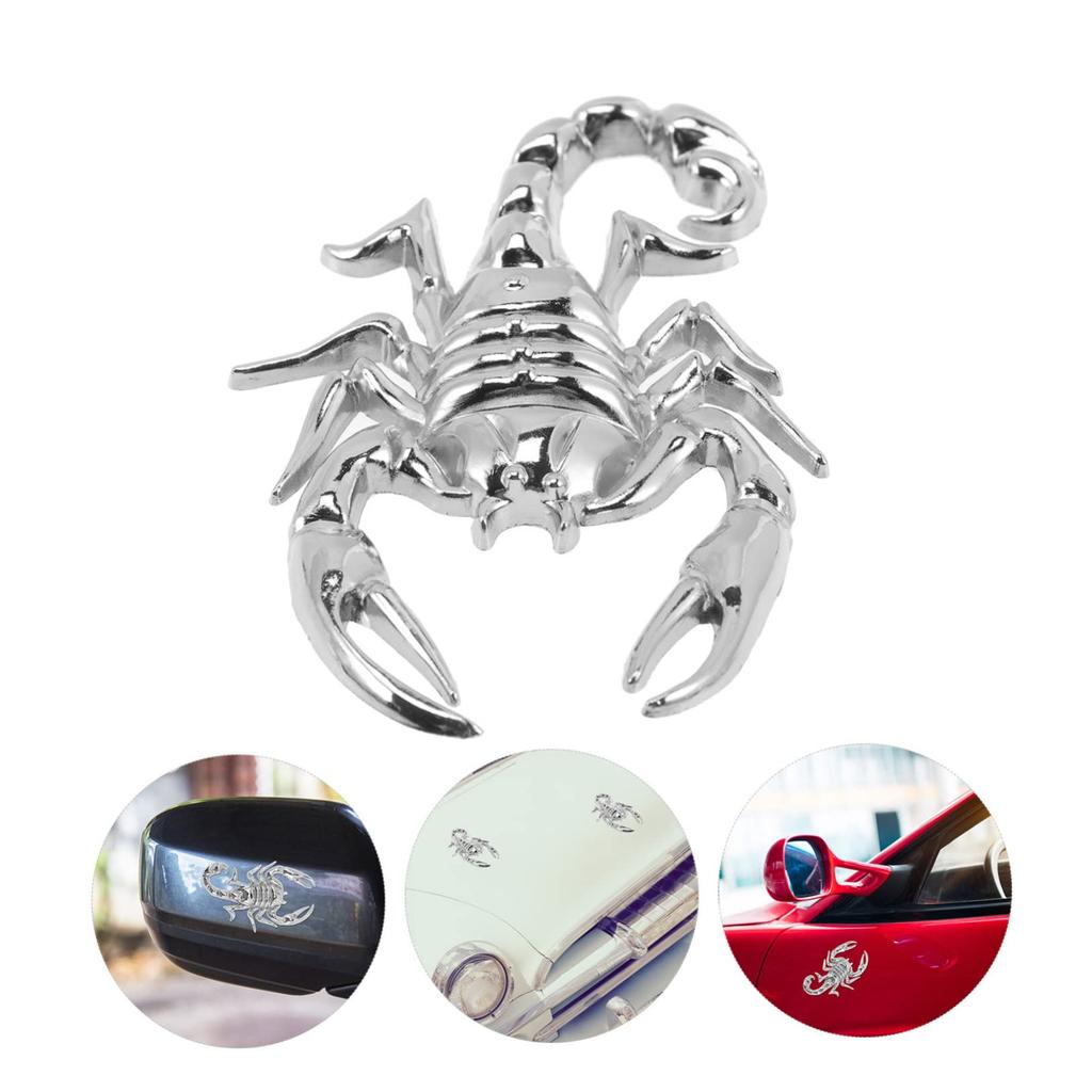 BRIGHTFUFU 2 PCS Scorpion Metal Car Sticker Durable Sublimated Car Window Decor Hide Scratch