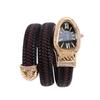 Snake Watch Creative Quartz Watches Dame Rhinestone Leather Armbånd Armbåndsur