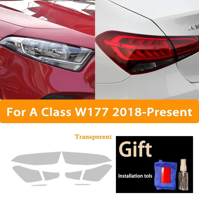 Für Mercedes Benz A-Klasse W176 W177 A45 A35 AMG 180 Auto Scheinwerfer Tönung Schwarz Schutzfolie Transparent TPU Aufkleber Zubehör VS3