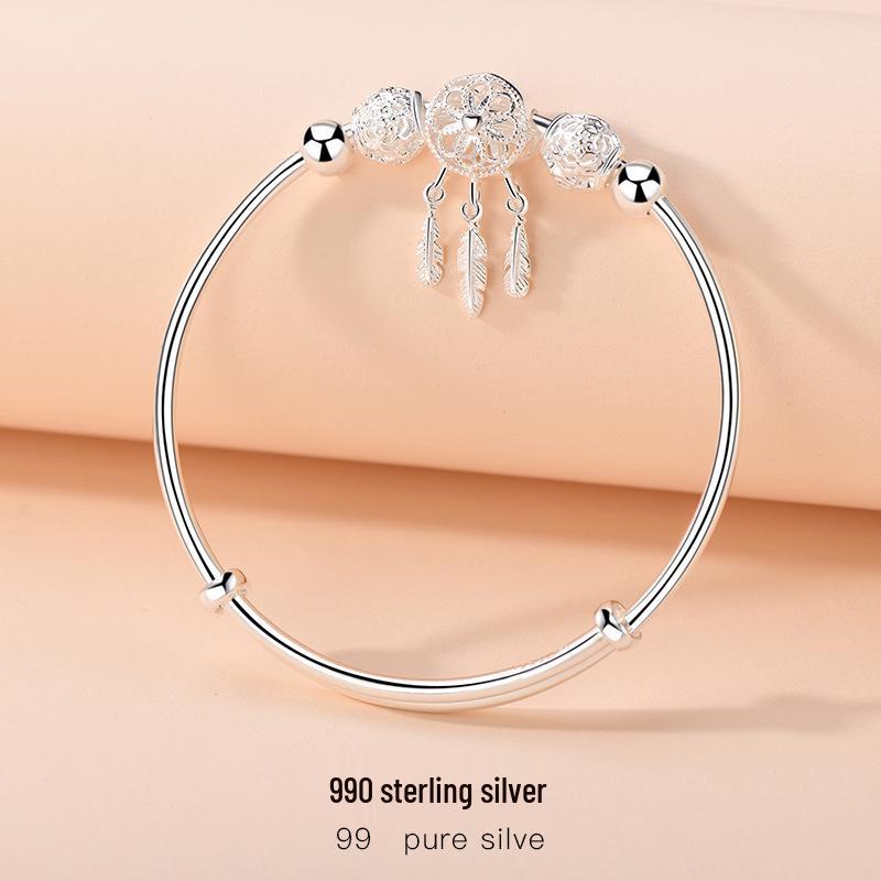Sterling Silver Dreamcatcher Bracelet - Dreamy, Versatile Light Luxury for Women