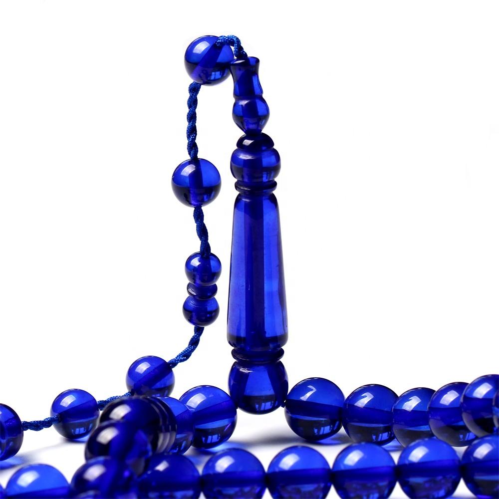 Blue Tasbih Islam Rosary Muslim Eid Gift 33 Prayer Beads Man Misbaha Saudi Fashion Jewelry 10mm Round Tesbih Sibha