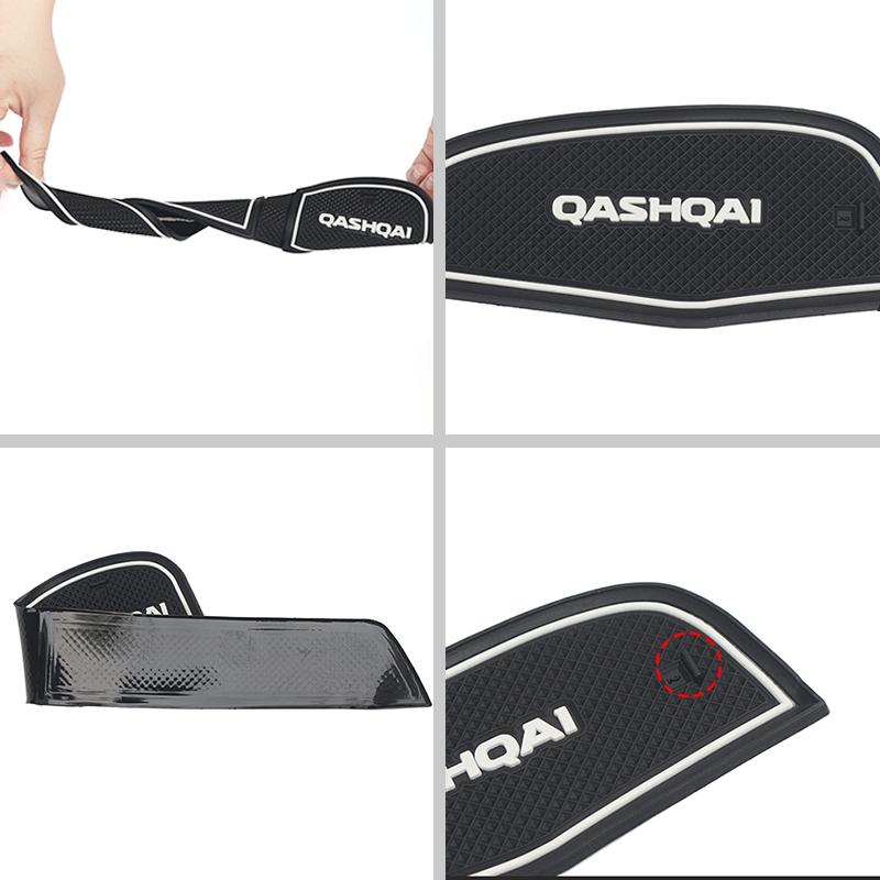 Für Nissan Qashqai J11 Silikon-Schlitzmatte Rutschfeste Tür-Pad/Becher Anti-Rutsch Tür-Nutmatte Zierleiste Innenraum