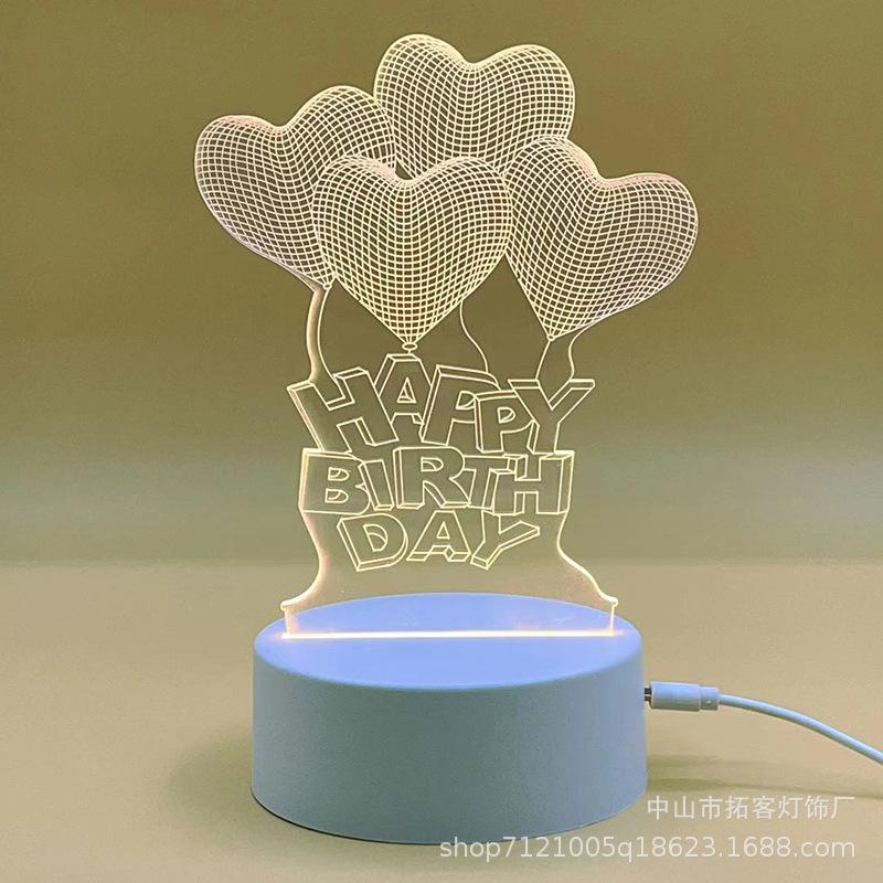 3D Bear Night Light USB LED Lamp – Acrylic Cute Animal Mood Light for Bedroom Desk Shelf, Christmas Birthday Wedding Gift for Her Him