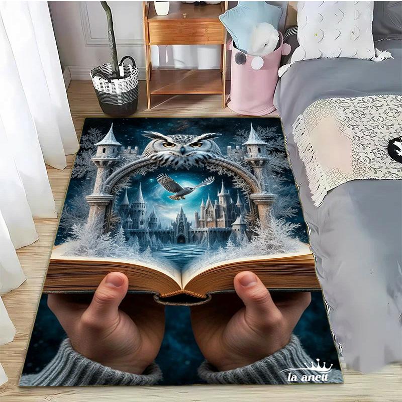 15 Size Magic Academy Owl Printed Carpet Rugs Living Room Bedroom Bedside Bathroom Home Decor Floor Mat Kids Room Non-slip Mat