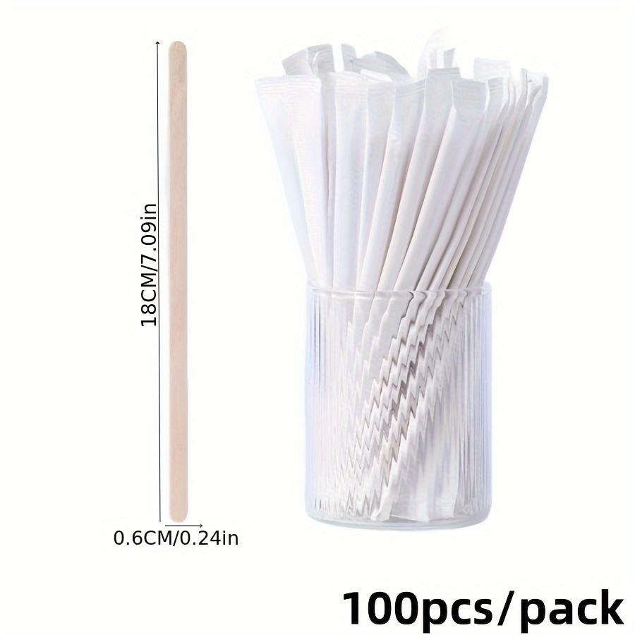 100pcs/packDisposable Three-Hole Coffee Straws Wooden Coffee Stirring Sticks Individually Packaged Hot Drinks Cold Drinks Juice