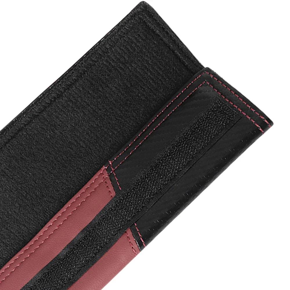 Car Sticker Ford 2pcs Carbon Fiber Leather Car Seat Belt Shoulder Cover Prevent Tightening For Ford ST FOCUS 2 3 Mondeo Fiesta K