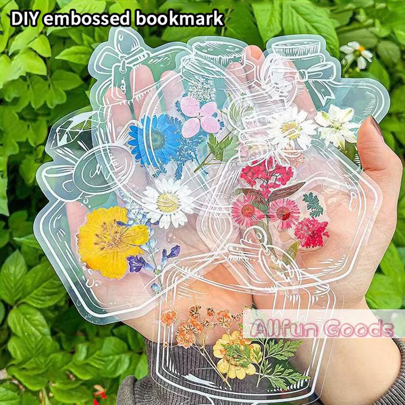 40/60Pcs DIY Handmade Transparent Dried Flower Bookmark Set Clear Bottle Shape Bookmarks For Collecting Dried Flowers Bookmarks