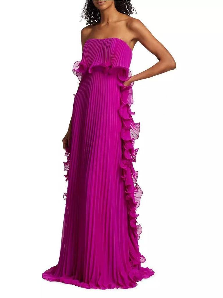 Women's Clothing Summer New Ins Wind Pleated Chest-wrapped Big Pendulum Dress