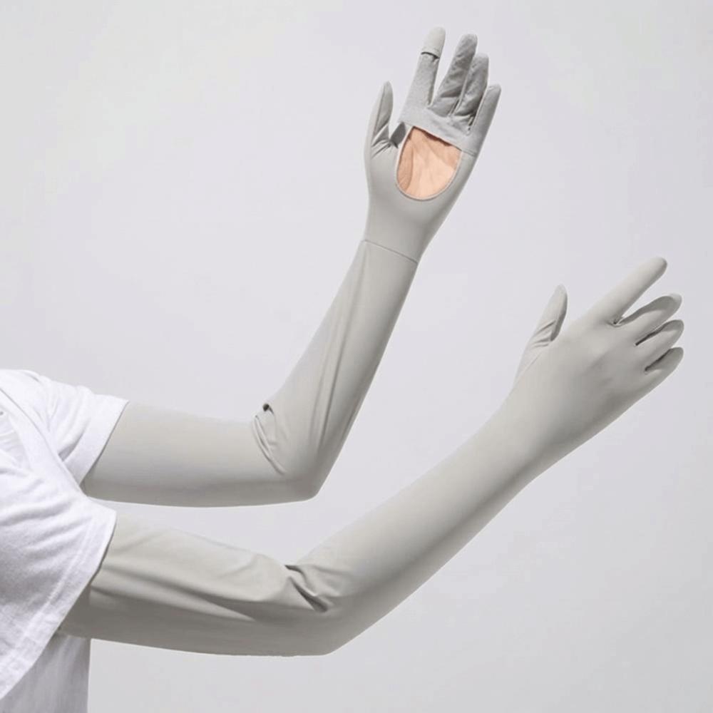 Non-slip Long Sleeve Sun Protection Sunscreen Sleeve Gloves Breathable Summer Arm Cover  Women