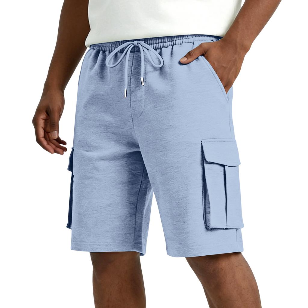 Men Drawstring Waist Casual Cargo Shorts Relaxed Fit Five Pocket Design Comfortable Lightweight Fabric Shorts