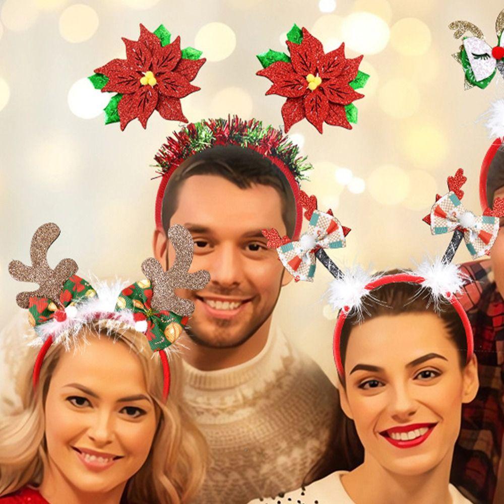 Snowman Reindeer Christmas Headbands Cute Merry Christmas Decorations Party Favors