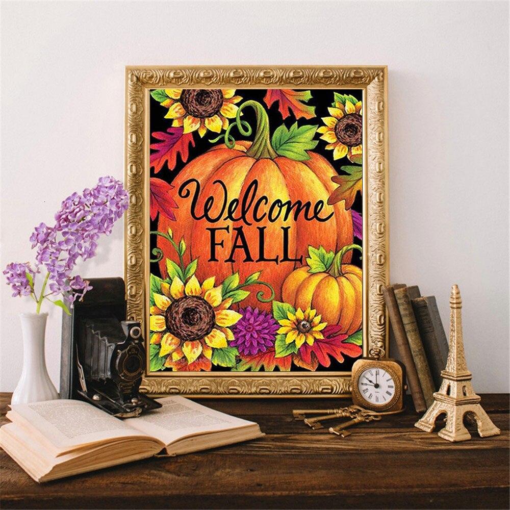 5D Diamant Malerei Halloween Neuheiten Diamant Stickerei Verkauf Cartoon Mosaik Herbst Strass Bild Home Decor