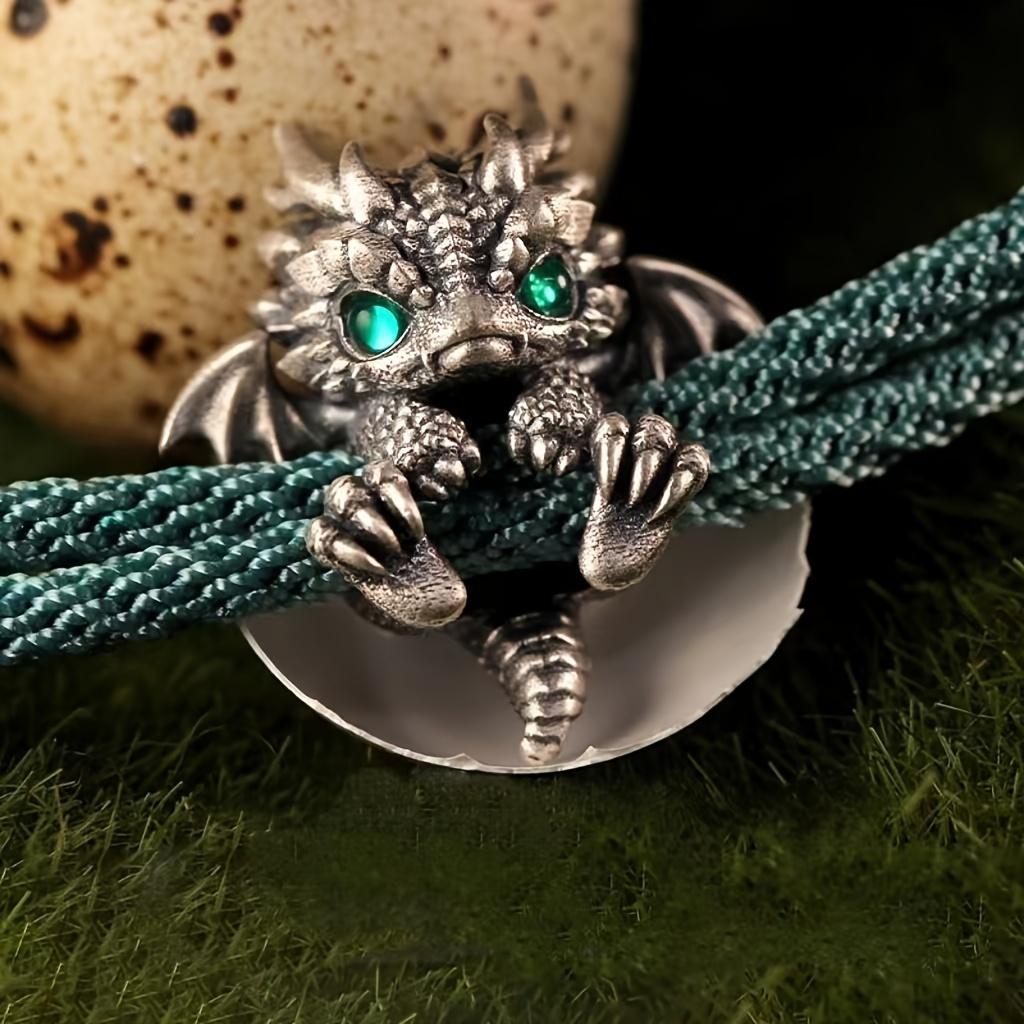 

Винтажный браслет со знаком зодиака Дракон: Модная цепочка из синтетического волокна для женщин, идеальный подарок на любой случай красный