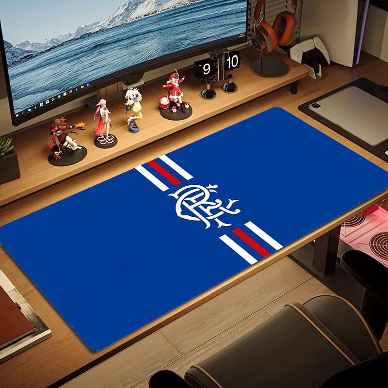 Rangers FC Mauspads Großes Gaming-Tischkissen Rutschfest Laptop Tablet Großes Mauspads XXL Matte Mini-PC Spielmatte Mit Verriegeltem Rand