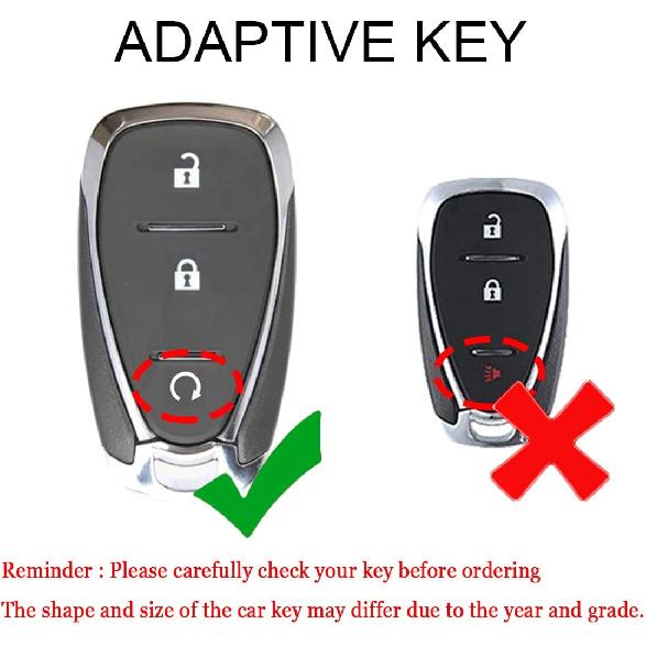 HIBEYO TPU Smart 3 Button Key Fob Case for Chevrolet Equinox Cruze Trax Malibu Verano Traverse 2016-2018 Onix Cruze Sonic Camaro Volt Bolt