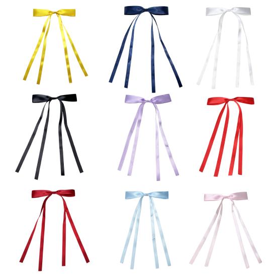 Spinka do włosów dla dziewczynki Długa wstążka Węzeł Dekoracyjna spinka do włosów Dekoracja tylnej części głowy Metalowe szpilki Akcesoria do włosów na Walentynki