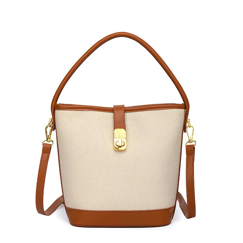 Ein-Schulter-Tasche Modische Patchwork-Bucket-Bag Nischendesign Handheld Crossbody-Tasche