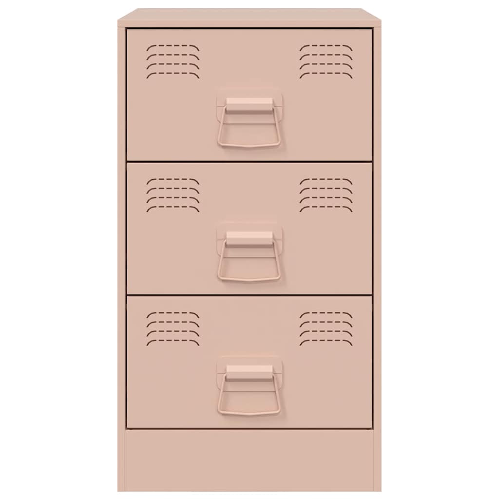 Pink Nightstand 34.5 X 39 X 62 Cm Steel