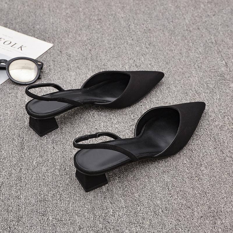 Spring Summer Slip On High Heel Women Sandals Sexy Pointed Toe Singbacks Pumps Party Dress Sandals Mules Shoes Zapatos Mujer