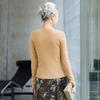 Women's Wool-Blend V-Neck Lace Trim Cardigan