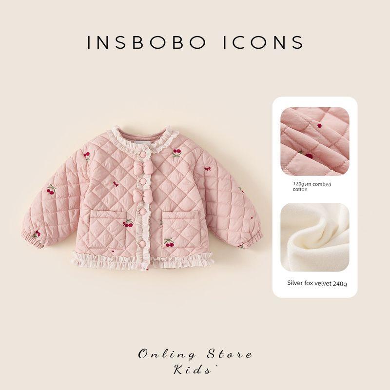 Clothes, Baby Girls  2025 Winter New Style Coats, Children s Winter Cotton-Padded Jackets, Thickened Clothes, Cotton-Padded Clothes, Trendy Pink 140